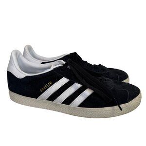 ADIDAS Gazelle Black White Stripes Suede Leather Mens Sz 7US